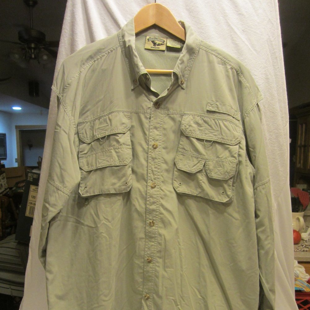 FIELD & STREAM LONG SLEEVE, VENTED BUTTON DOWN OUTDOOR SHIRT, LARGE